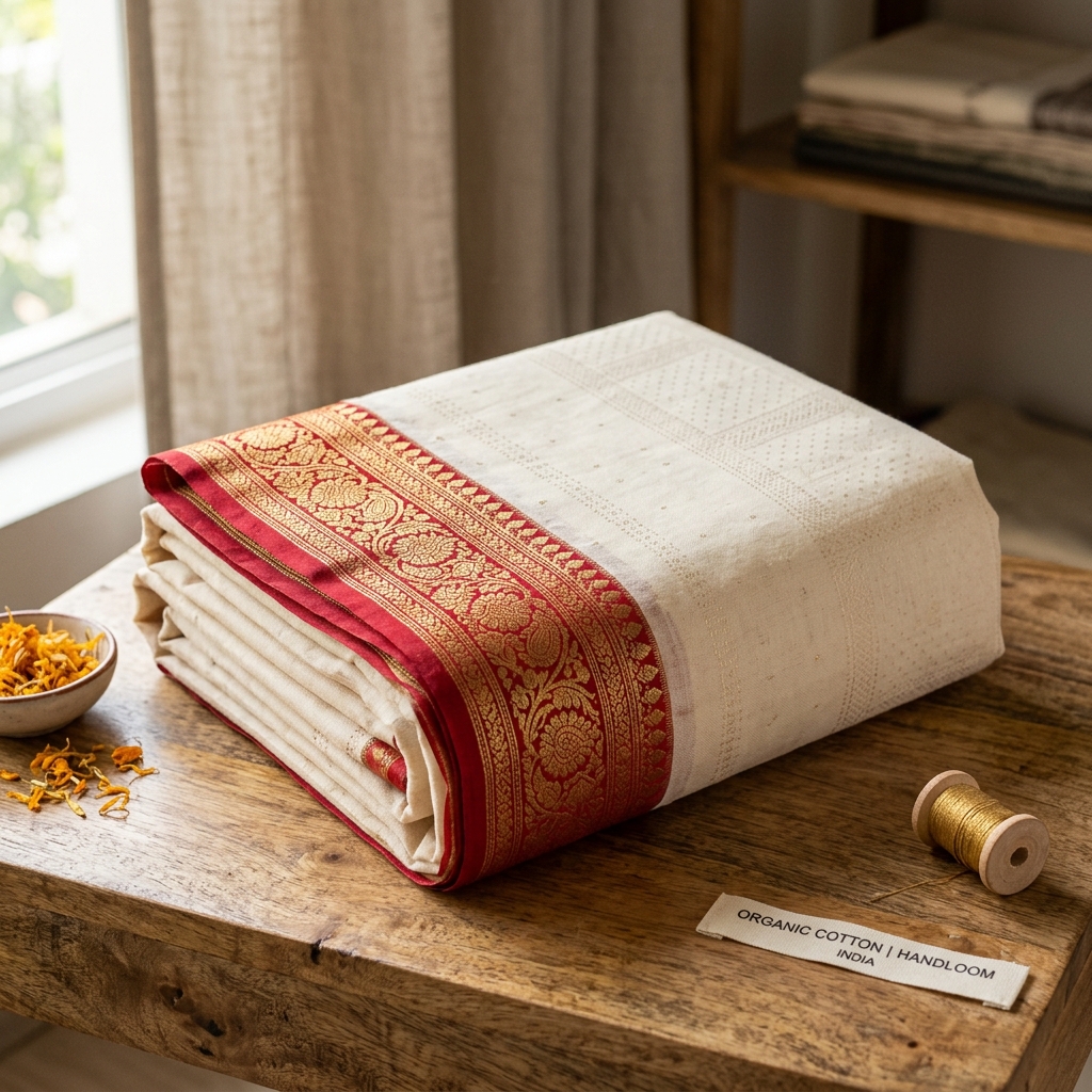 Classic Cotton Zari Border Saree